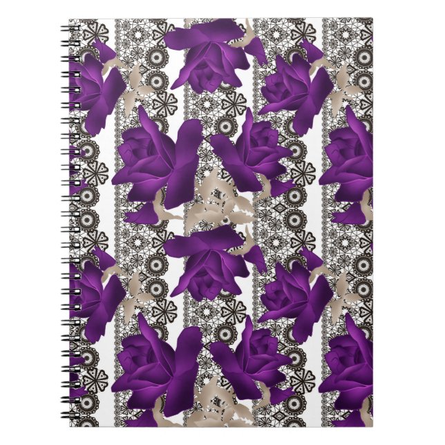 Retro, purple roses notebook (Front)