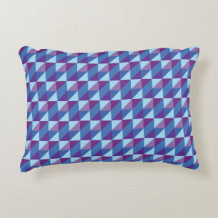 Retro Purple to Blue Geometric Abstract 90s vibe Decorative Cushion
