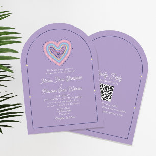 Retro Purple Wedding Invitation