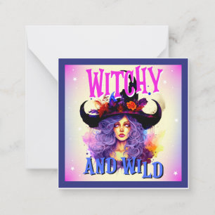 Retro Purple Witchy _  Halloween  Card