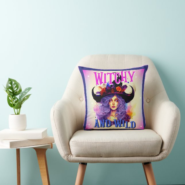 Retro Purple Witchy _  Halloween  Cushion (Chair)