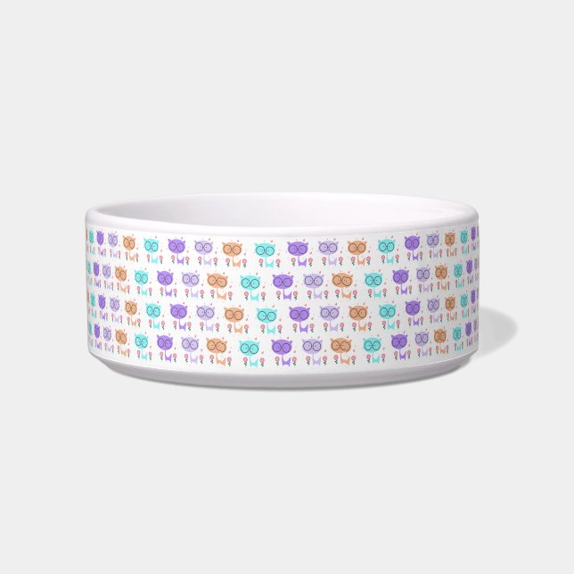 Retro Purr-spective Cat Bowl (Front)