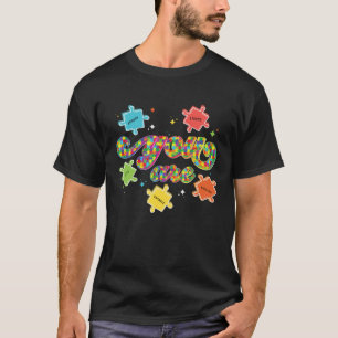 Retro Puzzle Piece Teacher Autism Awareness You Ar T-Shirt