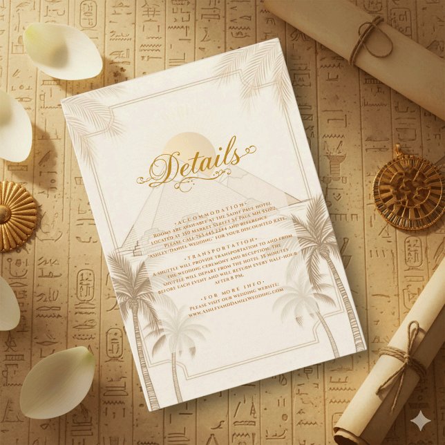 Retro Pyramids Of Giza Egypt Destination Wedding Enclosure Card (Creator Uploaded)