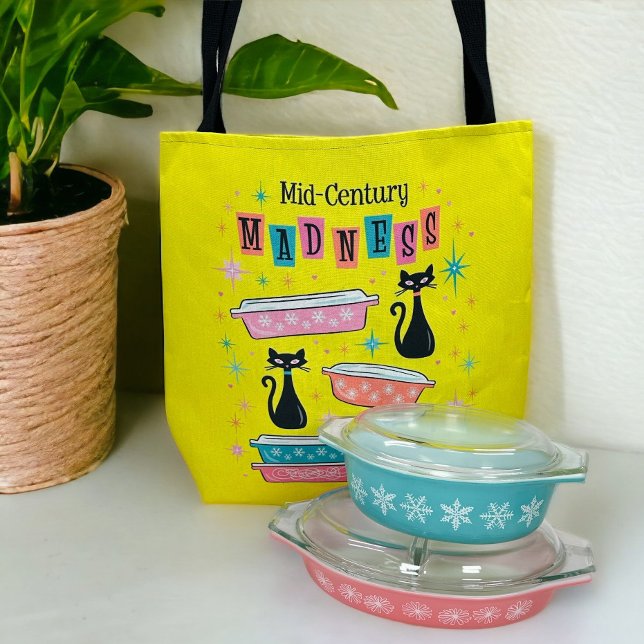 Retro Pyrex Black Kitty Cats MCM Tote Bag (Creator Uploaded)