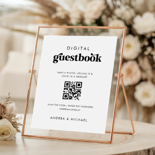 Retro QR Code Digital Guestbook Wedding Sign