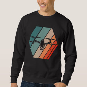 Retro Quadcopter Drone Remote Control Aircraft Sweatshirt