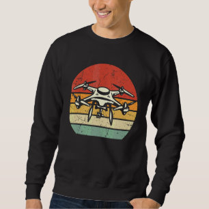 Retro Quadcopter Drone Remote Control Flying Aircr Sweatshirt