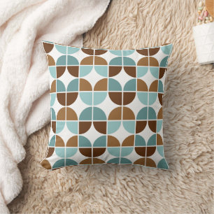Retro Quarters Blue Brown Cushion