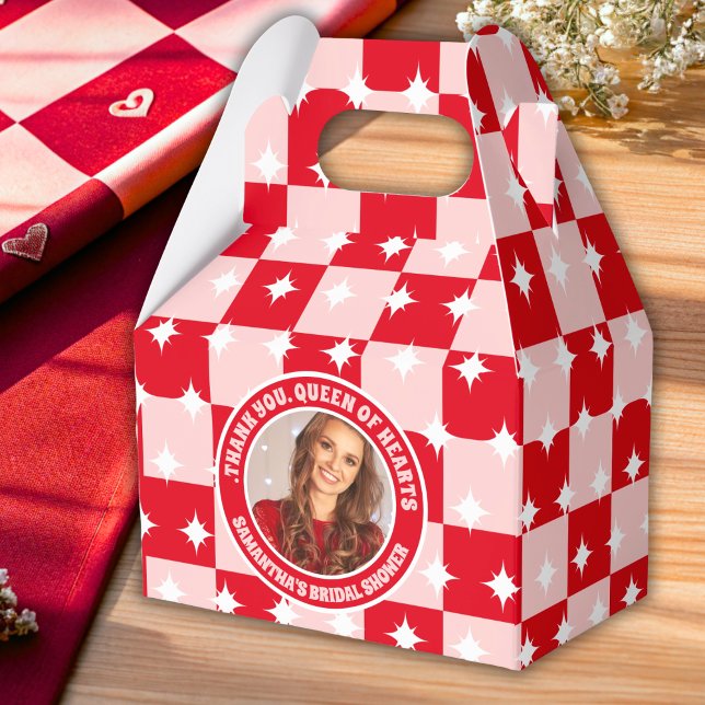 Retro Queen Of Hearts Bridal Shower Photo Favour Box (Favor Boxes)