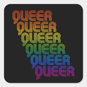 Retro Queer Pattern T-Shirt Square Sticker