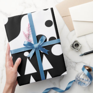 Retro Quilt (black & white) Wrapping Paper