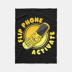 Retro Quote Flip Phone Activate Funny Fleece Blanket