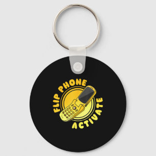 Retro Quote Flip Phone Activate Funny Key Ring