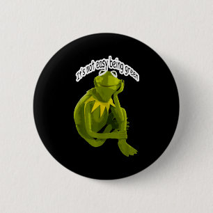 Retro Quote Its Not Easy Being Green Funny Frog An 6 Cm Round Badge