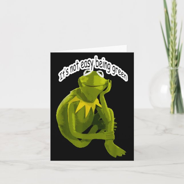 Retro Quote Its Not Easy Being Green Funny Frog An Card (Front)