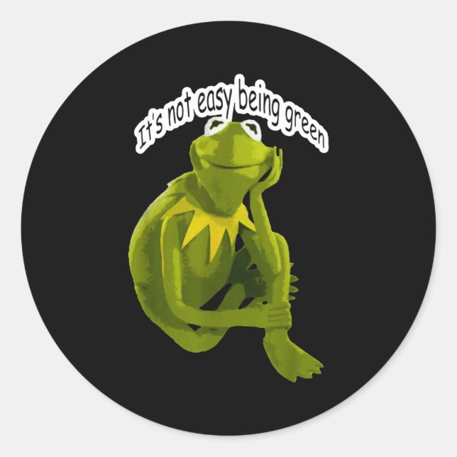 Retro Quote Its Not Easy Being Green Funny Frog An Classic Round Sticker (Front)