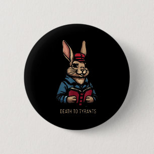 Retro Rabbit Death To Tyrants Vintage 90s, Funny Q 6 Cm Round Badge