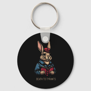 Retro Rabbit Death To Tyrants Vintage 90s, Funny Q Key Ring