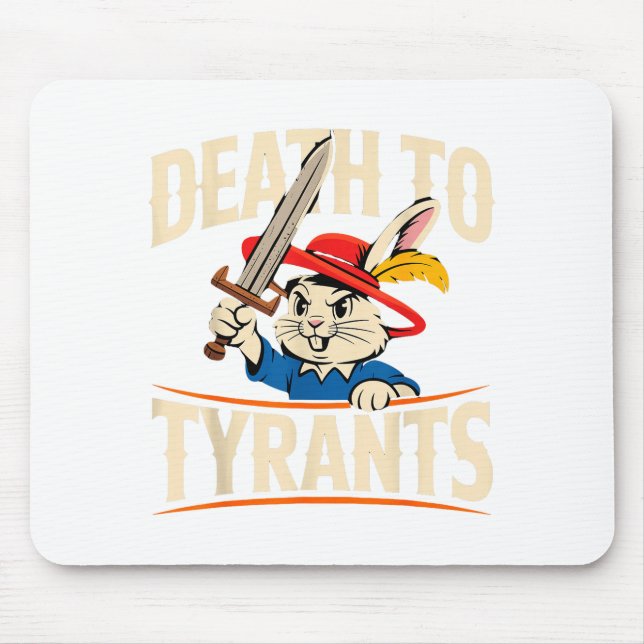 Retro Rabbit Meme Death To Tyrants Funny  Mouse Mat (Front)