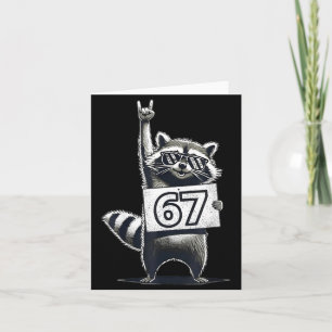 Retro Raccoon 67 Shirts Rock Music Men Kids Women  Card