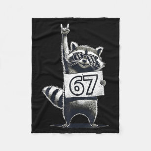 Retro Raccoon 67 Shirts Rock Music Men Kids Women  Fleece Blanket