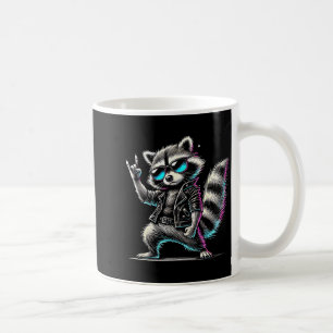 Retro Raccoon Rock Music Funny Gift For Men Women  Coffee Mug