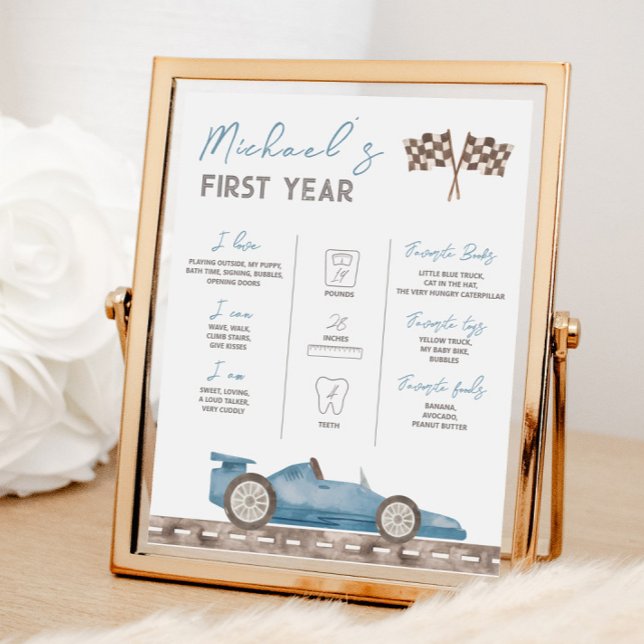 Retro Race Car Milestone Table Sign (Creator Uploaded)
