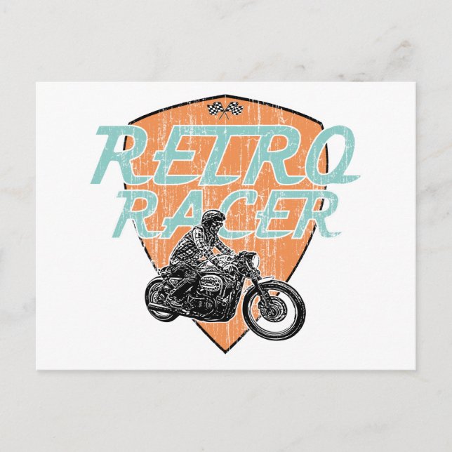 Retro racer postcard (Front)