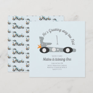 Retro Racing Cars Moon Stars First Birthday  