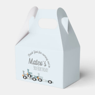 Retro Racing Cars Moon Stars Turning Three Party Favour Box