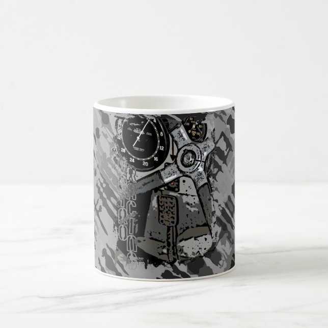 Retro Racing - grey splatter Coffee Mug (Center)
