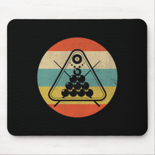 Retro Rack Pool Billiard Player Billiards Cue Spor Mouse Mat