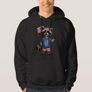 Retro Racoon Peace Sign Vintage 60's Hippie Hoodie