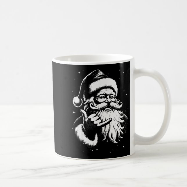 Retro Rad Christmas Mele Kalikimaka Santa Shaka Ha Coffee Mug (Right)