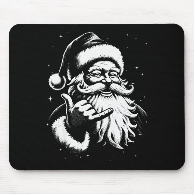 Retro Rad Christmas Mele Kalikimaka Santa Shaka Ha Mouse Mat (Front)