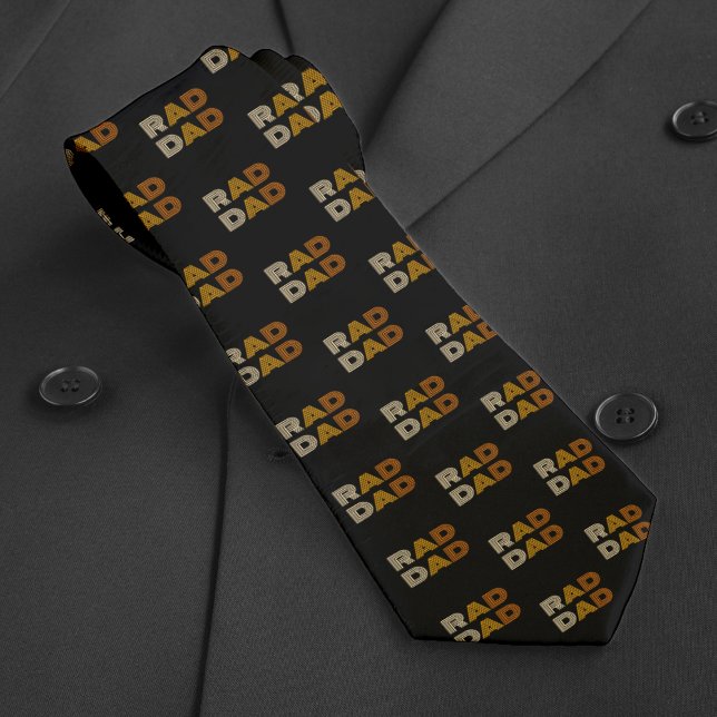 Retro Rad Dad Pattern Black Tie (Creator Uploaded)