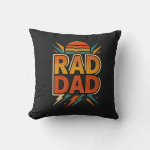 Retro Rad Dad – Vintage Sunset Lightning Bolt Desi Cushion