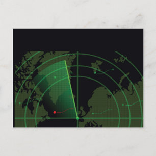 Retro Radar Screen Postcard
