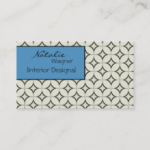 Retro Radiance Business Card, Light Blue Card
