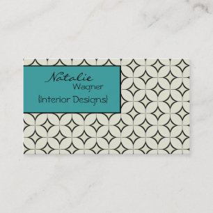 Retro Radiance Business Card, Turquoise Business Card