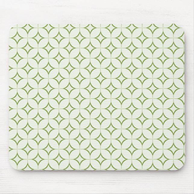 Retro Radiance Mousepad, Olive Green Mouse Mat (Front)