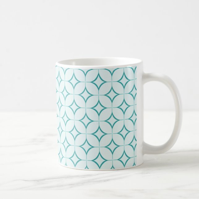Retro Radiance Mug, Teal Coffee Mug (Right)