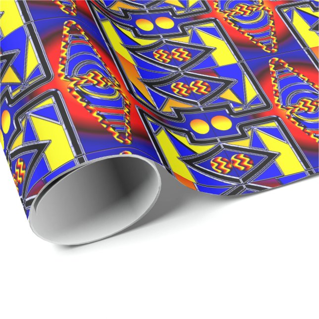 Retro Radiance: Vintage Contemporary Pastel Wrapping Paper (Roll Corner)