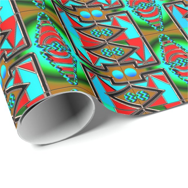 Retro Radiance: Vintage Contemporary Pastel Wrapping Paper (Roll Corner)