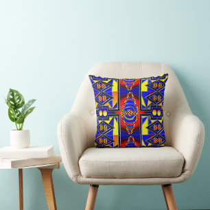 Retro Radiance: Vintage Pastel Throw Pillow