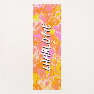 Retro Radiance: Yellow Orange & Pink Graffiti  Yoga Mat