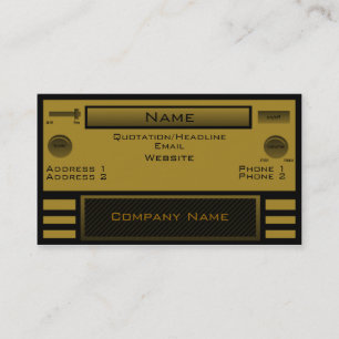 Retro Radio Business Card, Gold Business Card