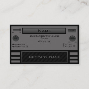 Retro Radio Business Card, Grey Card