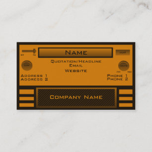 Retro Radio Business Card, Orange Business Card